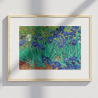 Van Gogh Irises. Blue floral vintage impressionism
