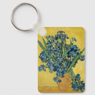 Van Gogh Irises - Bold Blue & Yellow Art Keychain