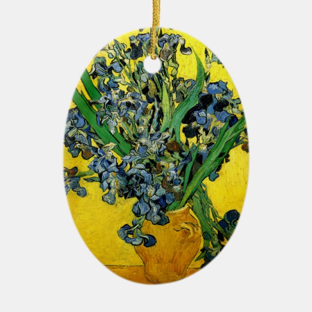 Van Gogh: Irises Ceramic Ornament (Front)