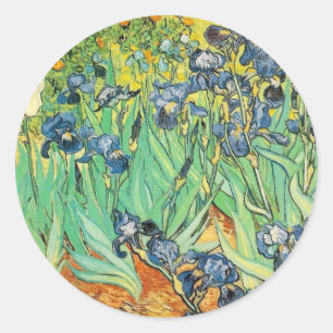Van Gogh Irises Classic Round Sticker