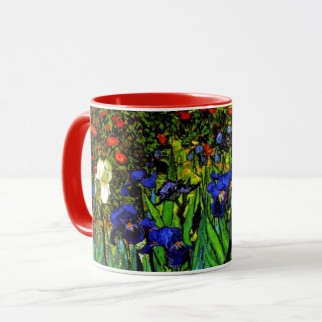 Van Gogh - Irises, famous Vincent van Gogh paintin Mug (Front Left)
