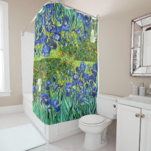 Van Gogh Irises Flowers Painting Shower Curtain