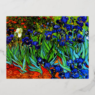 Van Gogh - Irises Foil Holiday Postcard