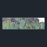 Van Gogh Irises Impressionist Painting Bumper Sticker<br><div class="desc">Vincent Van Gogh Irises at Saint Remy - Irises by Vincent Van Gogh is a wonderful impressionistic painting by one of the master impressionism artists of all time. The iris garden is swirling with color and emotion, as the purple irises flow up from their blue green stems and leaves. There...</div>