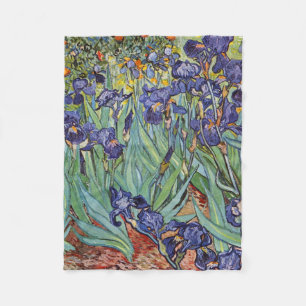 Van Gogh Irises Impressionist Painting Fleece Blanket