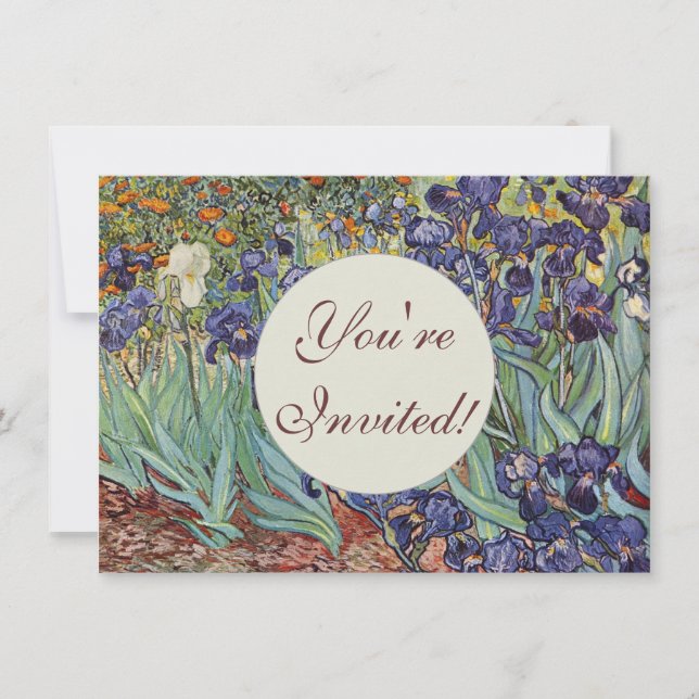 Van Gogh Irises Impressionist Painting Invitation (Front)