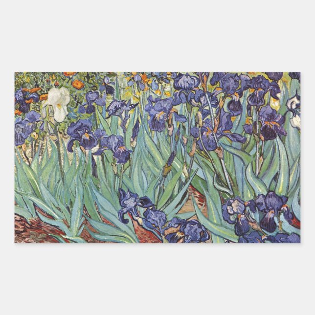 Van Gogh Irises Impressionist Painting Sticker (Front)
