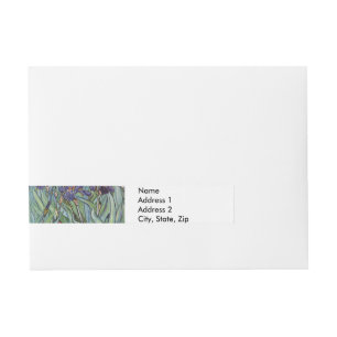 Van Gogh Irises Impressionist Painting Wraparound Address Label