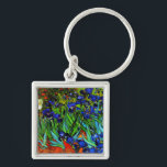 Van Gogh - Irises Keychain<br><div class="desc">Vincent van Gogh's famous floral painting,  Irises.</div>