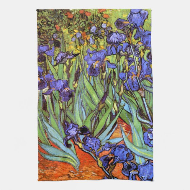 Van Gogh: Irises Kitchen Towel (Vertical)
