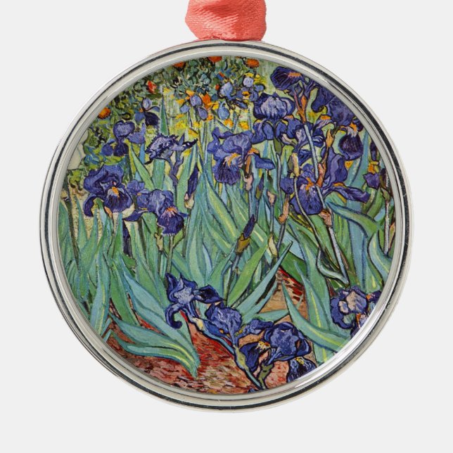 Van Gogh Irises Metal Ornament (Front)
