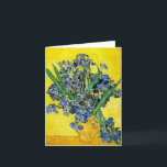 Van Gogh Irises Note Card<br><div class="desc">Van Gogh Irises note card. Oil painting on canvas from 1890. Van Gogh created multiple iris paintings throughout his career, Still Life with Irises features a bouquet of freshly cut irises in a yellow vase with a yellow background. The Irises are in full bloom and lean over the edge of...</div>