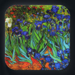 Van Gogh - Irises, Paper Plate<br><div class="desc">Vincent van Gogh's famous floral painting, Irises.</div>
