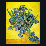 Van Gogh Irises Print<br><div class="desc">Van Gogh Irises print. Oil painting on canvas from 1890. Van Gogh created multiple iris paintings throughout his career, Still Life with Irises features a bouquet of freshly cut irises in a yellow vase with a yellow background. The Irises are in full bloom and lean over the edge of the...</div>