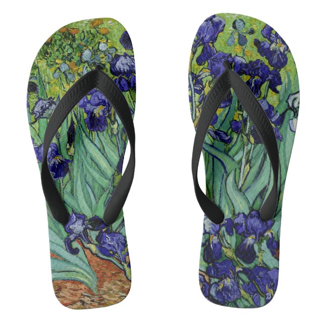 Van Gogh Irises/Purple/St. Remy Flip Flops (Footbed)