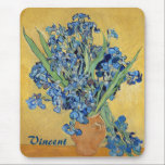 Van Gogh Irises Vase Blue Floral Bouquet Fine Art Mouse Pad<br><div class="desc">Vincent van Gogh (Dutch, 1853 - 1890) Irises (In vase with yellow background), 1890, Oil on canvas Oil on canvas, 92.7 cm x 73.9 cm Van Gogh Museum, Amsterdam (Vincent van Gogh Foundation) Painted in the psychiatric hospital at Saint-Rémy, Van Gogh used irises as a colour study. He achieves a...</div>