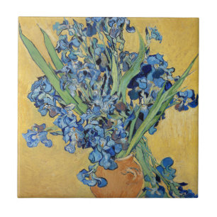 Van Gogh Irises Vase Flowers Floral Still Life Art Tile