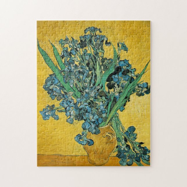Van Gogh Irises Vase Yellow Floral Painting Jigsaw Puzzle (Vertical)