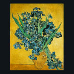 Van Gogh Irises Vase Yellow Floral Painting Poster<br><div class="desc">Vincent Van Gogh  (30 March 1853 – 29 July 1890) was an influential Dutch post-impressionist painter.  This artwork depicts a Vase of Irises.</div>