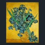 Van Gogh Irises Vase Yellow Floral Painting Poster<br><div class="desc">Vincent Van Gogh (30 March 1853 – 29 July 1890) was an influential Dutch post-impressionist painter. This artwork depicts a Vase of Irises.</div>