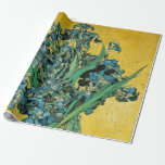 Van Gogh Irises Vase Yellow Floral Painting Wrapping Paper<br><div class="desc">Vincent Van Gogh  (30 March 1853 – 29 July 1890) was an influential Dutch post-impressionist painter.  This artwork depicts a Vase of Irises.</div>