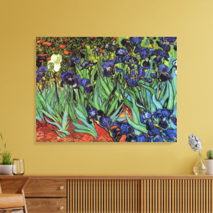 Van Gogh Irises, Vintage Garden Fine Art Canvas Print