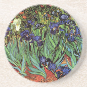 Van Gogh Irises, Vintage Garden Fine Art Coaster