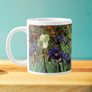 Van Gogh Irises, Vintage Garden Fine Art Large Coffee Mug