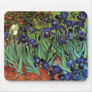 Van Gogh Irises, Vintage Garden Fine Art Mouse Pad