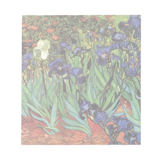Van Gogh Irises, Vintage Garden Fine Art Notepad (Front)