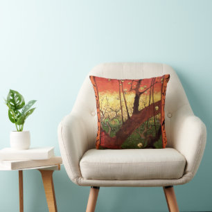 Van Gogh Japanese Flowering Plum Tree, Fine Art Throw Pillow