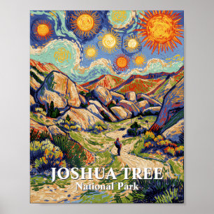 Van Gogh Joshua Tree Hidden Valley Vintage Desert Poster