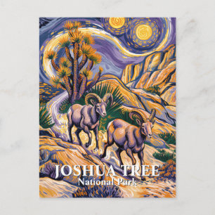 Van Gogh Joshua Tree Wildlife Sheep & Custom Text Postcard