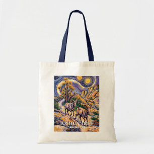 Van Gogh Joshua Tree Wildlife Sheep Custom Text Tote Bag