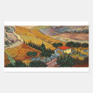 Van Gogh Landscape with House and Ploughman Sticker