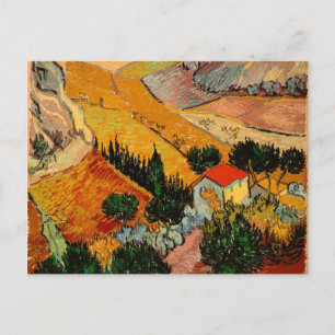 Van Gogh - Landscape with Houses and Ploughman Postcard