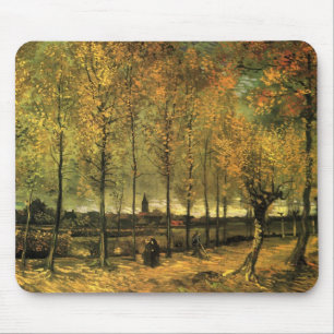 Van Gogh Lane with Poplars, Vintage Fine Art Mouse Pad