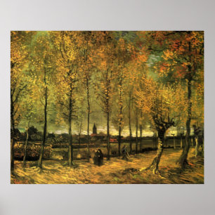 Van Gogh Lane with Poplars, Vintage Fine Art Poster