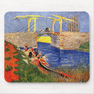 Van Gogh Langlois Bridge, Arles, Vintage Fine Art Mouse Pad