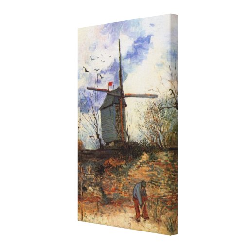 Van Gogh; Le Moulin de la Galette (Windmill) Stretched Canvas Print