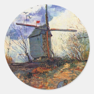 Van Gogh - Le Moulin De La Galette Windmill Classic Round Sticker