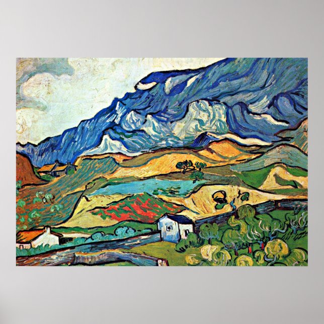 Van Gogh - Les Alpilles Mountain Landscape Poster (Front)
