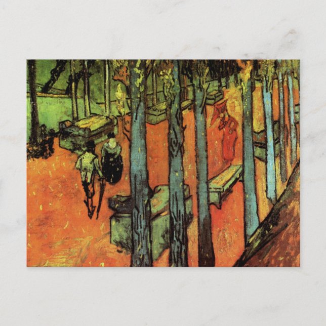 Van Gogh; Les Alyscamps: Falling Autumn Leaves Postcard (Front)