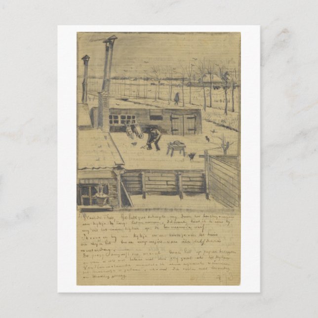 Van Gogh Letter Sketch 330 Postcard (Front)