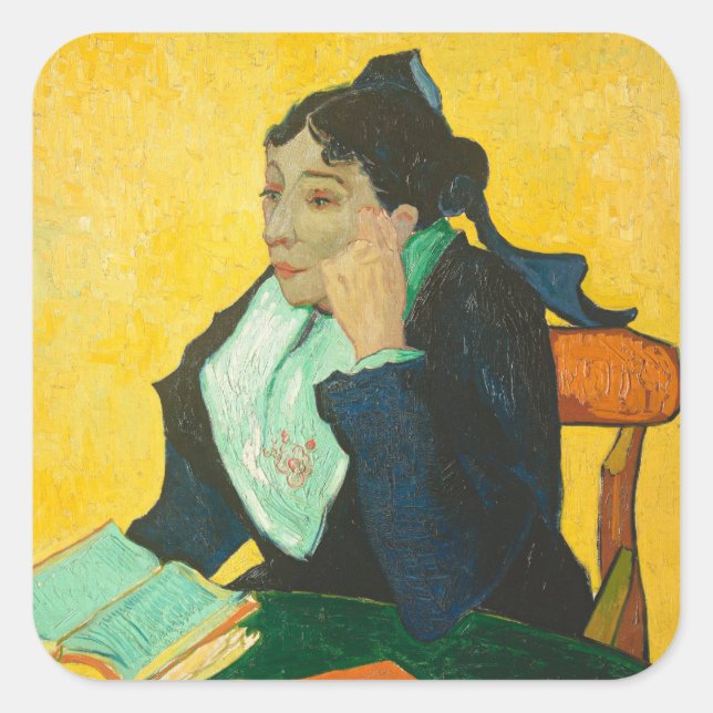 Van Gogh - Madame Joseph-Michel Ginoux, Square Sticker (Front)