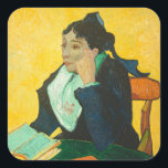 Van Gogh - Madame Joseph-Michel Ginoux, Square Sticker<br><div class="desc">Madame Joseph-Michel Ginoux,  famous painting by Vincent van Gogh</div>