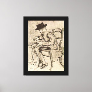 Van Gogh - Man Writing, Facing Left, Canvas Print