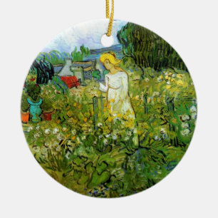 Van Gogh; Marguerite Gachet in Garden, Vintage Art Ceramic Ornament