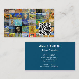 Van Gogh - Masterpieces Mosaic Patchwork - QR Code Business Card