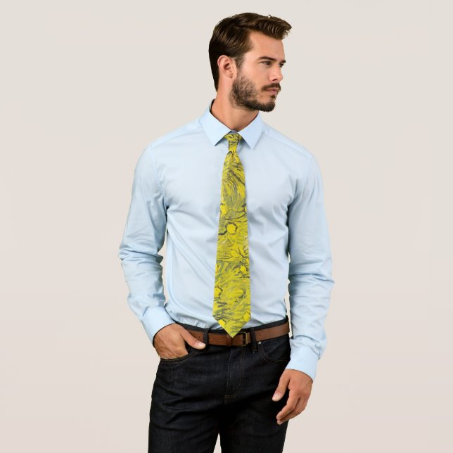 Van Gogh Meadow - Bright Yellow Wildflowers Tie (In Situ)